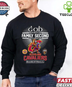 God first family second then Cleveland Cavaliers basketball mascot shirt