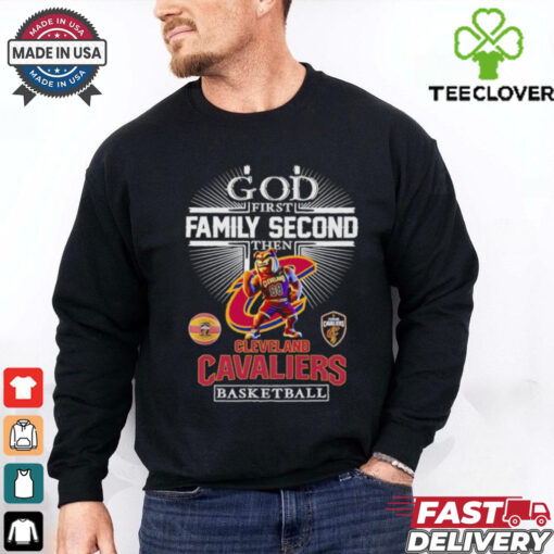 God first family second then Cleveland Cavaliers basketball mascot shirt