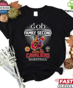 God first family second then Cleveland Cavaliers basketball mascot shirt