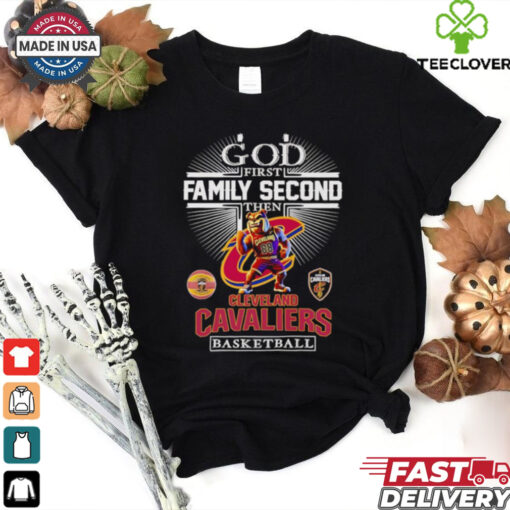 God first family second then Cleveland Cavaliers basketball mascot shirt