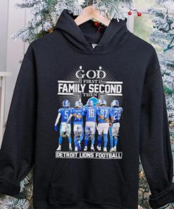 God first family second then Detroit Lions football signatures hoodie, sweater, longsleeve, shirt v-neck, t-shirt