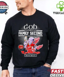 God first family second then Detroit Red Wings mascot shirt