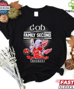 God first family second then Detroit Red Wings mascot shirt