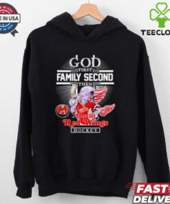 God first family second then Detroit Red Wings mascot shirt
