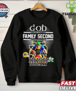 God First Family Second Then Fighting Irish Mascot Shirt faith and college football design