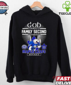 God First, Family Second, Then Maple Leafs Hockey Limited Edition Shirt, showcasing a love for family, faith, and the Toronto Maple Leafs.