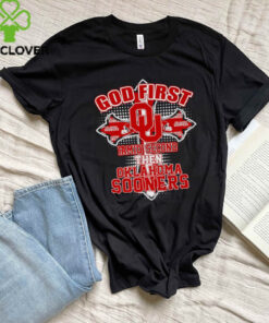 The **God First, Family Second, Then Oklahoma Sooners Shirt** highlights the priorities of faith, family, and love for the Oklahoma Sooners. This shirt is perfect for fans who want to express their values while showing support for their team in a stylish and meaningful way.