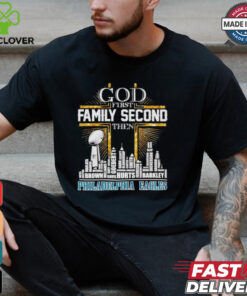 God first family second then Philadelphia Eagles players skyline shirt