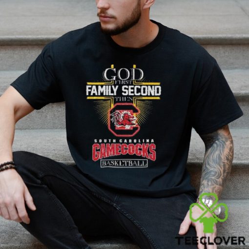 God first family second then South Carolina Gamecocks basketball glitter hoodie, sweater, longsleeve, shirt v-neck, t-shirt