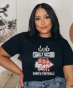 God first family second then chiefs football team signature shirt