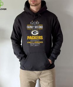 God first family second then green bay packers football vince lombard shirt