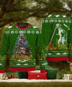 Godzilla Christmas Ugly Sweater, Christmas Tree From All Godzillas Sweater