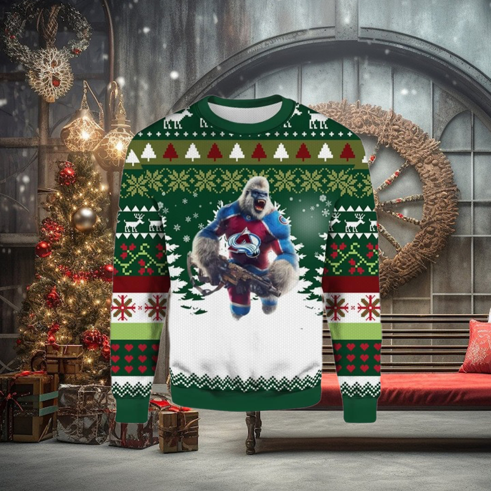 Godzilla Colorade Avalanche For Christmas Gifts 3D Printed Ugly Christmas Sweater Godzilla Colorade Avalanche For Christmas Gifts 3D Printed Ugly Christmas Sweater