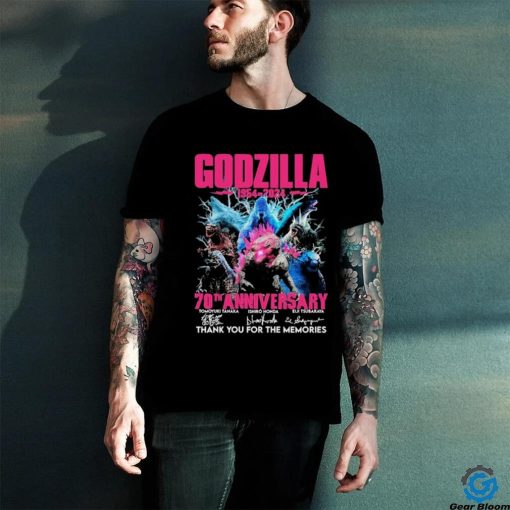 Godzilla Pink 1954 2024 70th Anniversary Thank You For The Memories Signatures Shirt