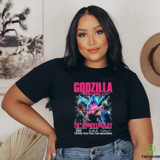 Godzilla Pink 1954 2024 70th Anniversary Thank You For The Memories Signatures Shirt