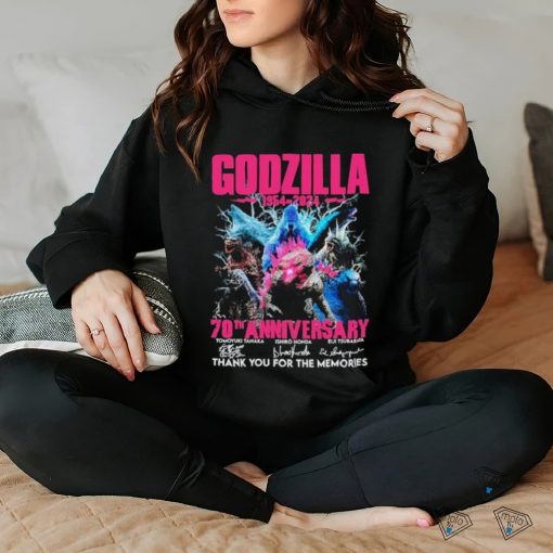 Godzilla Pink 1954 2024 70th Anniversary Thank You For The Memories Signatures Shirt