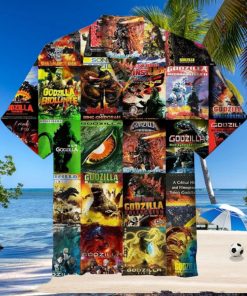 Godzilla Poster Collage Unisex Hawaiian Shirt