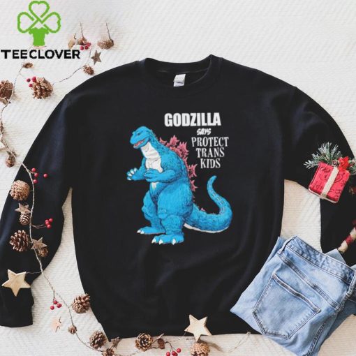 Godzilla says protect trans kids hoodie, sweater, longsleeve, shirt v-neck, t-shirt