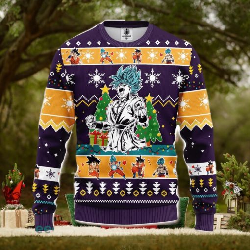 Goku Blue Dragon Ball Ugly Christmas Sweater Amazing Gift Men And Women Christmas Gift