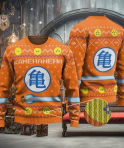 Goku Kamehameha Wave Roshi Kanji Ugly Xmas Sweater
