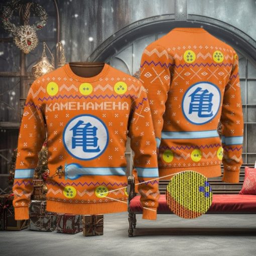 Goku Kamehameha Wave Roshi Kanji Ugly Xmas Sweater
