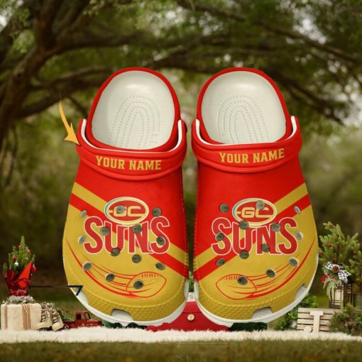 Gold Coast Suns AFL Classic Custom Name Crocs Clogs Shoes