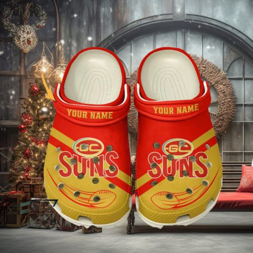 Gold Coast Suns AFL Classic Custom Name Crocs Clogs Shoes