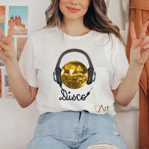 Gold Disco Ball Music Headphones shirt