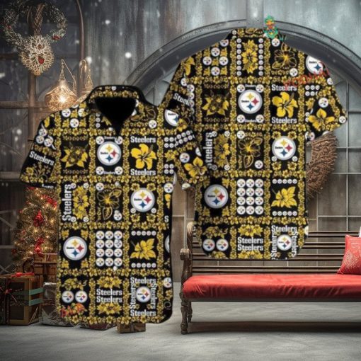 Golden Black Gomoku NFL Pittsburgh Steelers Hawaiian Shirt