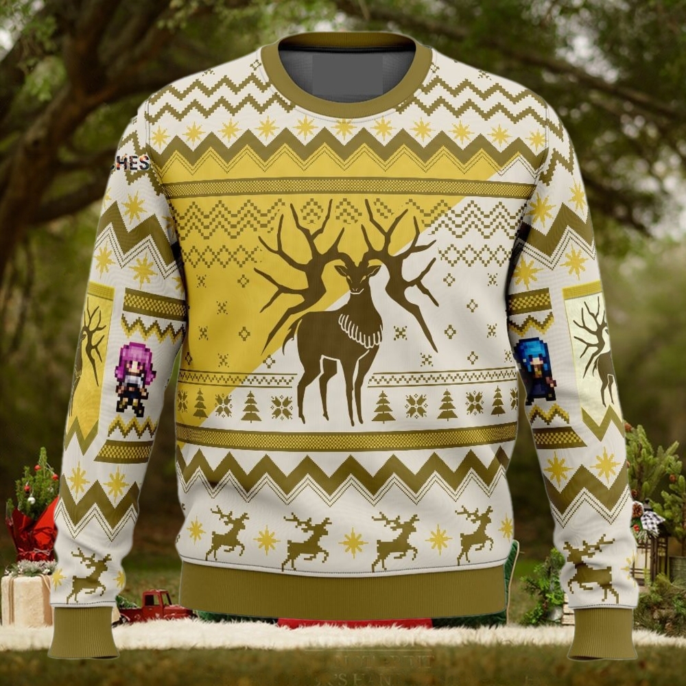 Golden Deer Fire Emblem Knitting Pattern Ugly Christmas Sweater Golden Deer Fire Emblem Knitting Pattern Ugly Christmas Sweater