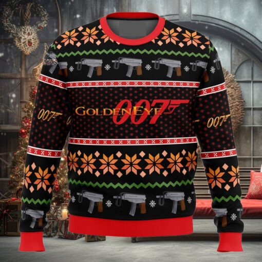 Golden Eye Knitting Pattern Ugly Christmas Holiday Sweater