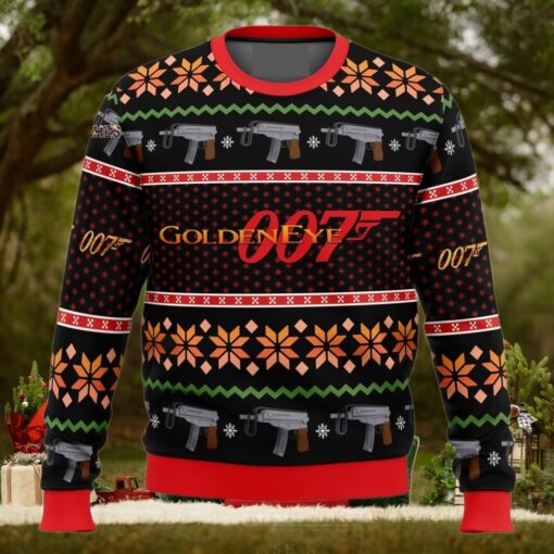 Golden Eye Knitting Pattern Ugly Christmas Holiday Sweater