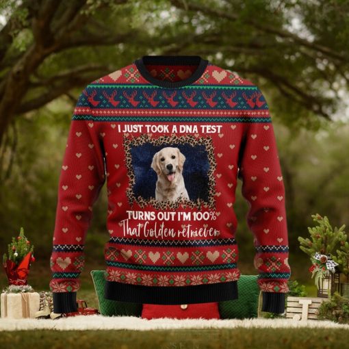 Golden Retriever DNA Ugly Christmas Sweater Gift Men Women