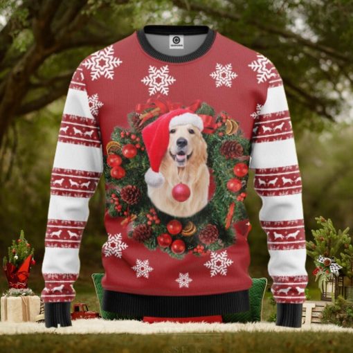 Golden Retriever Dog Custom Ugly Christmas Sweater 3D Merry Christmas Knitting Idea For Men And Women