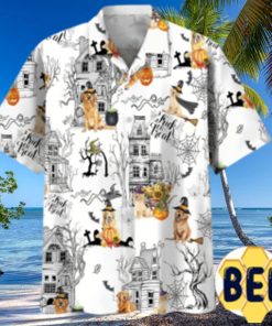 Golden Retriever Halloween Hawaiian Shirt