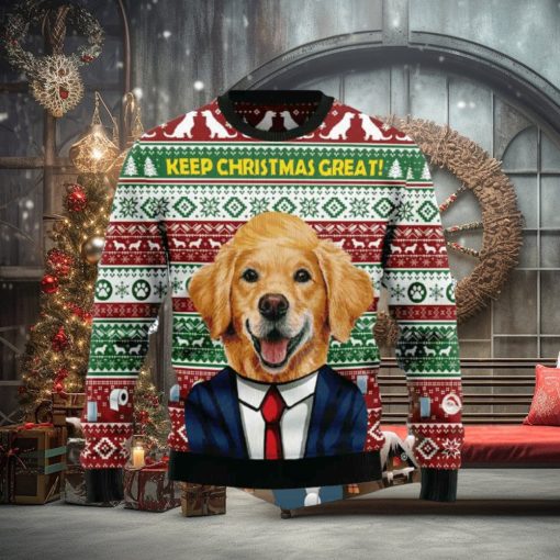 Golden Retriever Keep Christmas Great Ugly Christmas Sweater