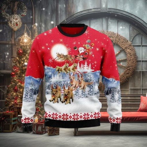 Golden Retriever Santa Claus Ugly Sweater