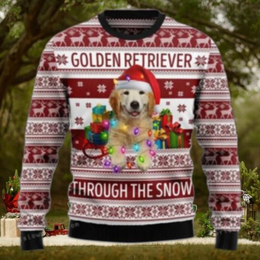 Golden Retriever Through The Snow Ugly Sweater