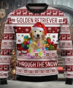 Golden Retriever Through The Snow Ugly Sweater