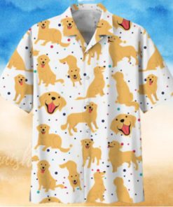 Golden Retriever White Unique Design Unisex Hawaiian Shirt