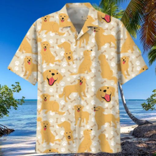 Golden Retriever Yellow High Quality Unisex Hawaiian Shirt