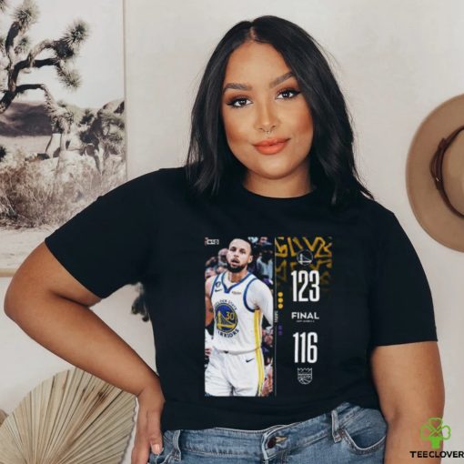 Golden State Warriors 123 – 116 Kings 2023 NBA Playoffs matchup final score shirt
