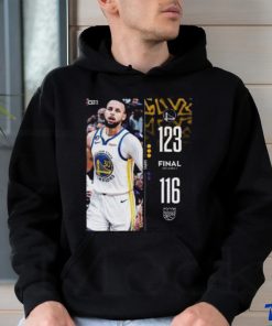Golden State Warriors 123 – 116 Kings 2023 NBA Playoffs matchup final score shirt
