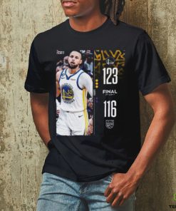 Golden State Warriors 123 – 116 Kings 2023 NBA Playoffs matchup final score shirt
