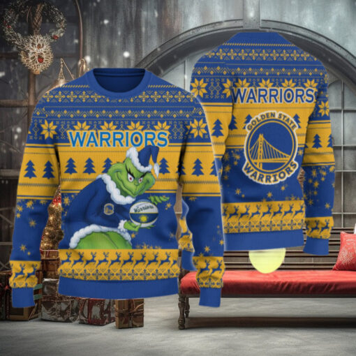 Golden State Warriors Grinch Christmas Ugly Sweater