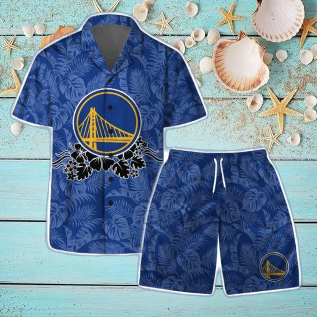 Golden State Warriors NBA Team Logo Basketball Aloha Design Hawaiian Shirt & Short Golden State Warriors NBA Team Logo Basketball Aloha Design Hawaiian Shirt & Short