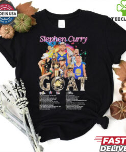 Golden State Warriors Stephen Curry 2024 Basketball Goat Graphics Signature Shirt