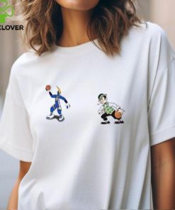 Golden State Warriors VS Boston Celtics NBA 2024 mascot cartoon basketball shirt