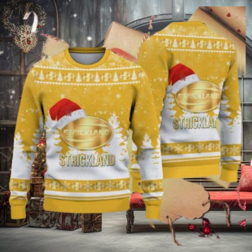 Golden Strickland Logo Santa Hat Car Truck And Motorcycle Ugly Christmas Sweater
