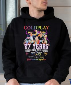 Goldplay 27 years 1996 2023 music of the spheres signatures shirt